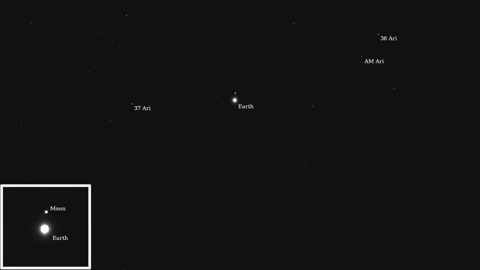 several white orbs on a black background